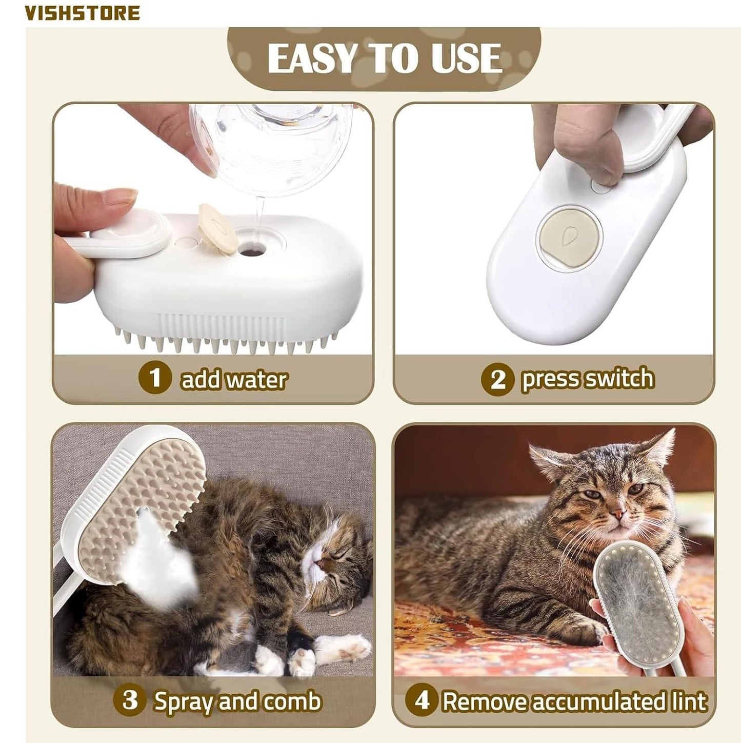 Steam & Snuggle Pets Brush – clean pets = cuddly pets.