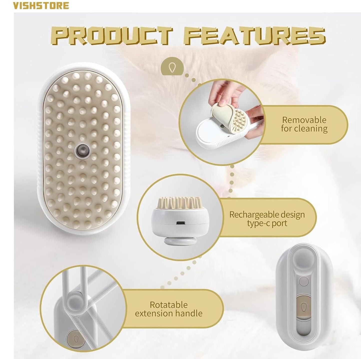 Steam & Snuggle Pets Brush – clean pets = cuddly pets.