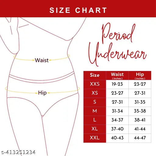Period Panty Hipster Leak Proof Underwear for Medium to Heavy Flow,Reusable